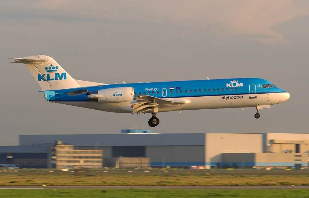 Fokker F70 KLM airborne