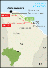 Resultado de imagen para Aeroporto Jericoacoara Ceará map