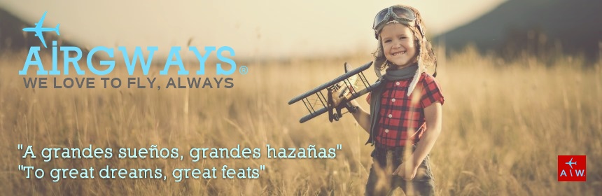 happy child dreams of traveling and playing with an airplane pilot aviator in outdoor